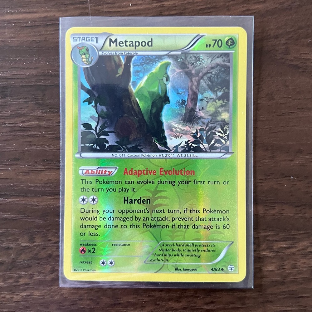 Reverse Holo Metapod #4 Pokémon Card